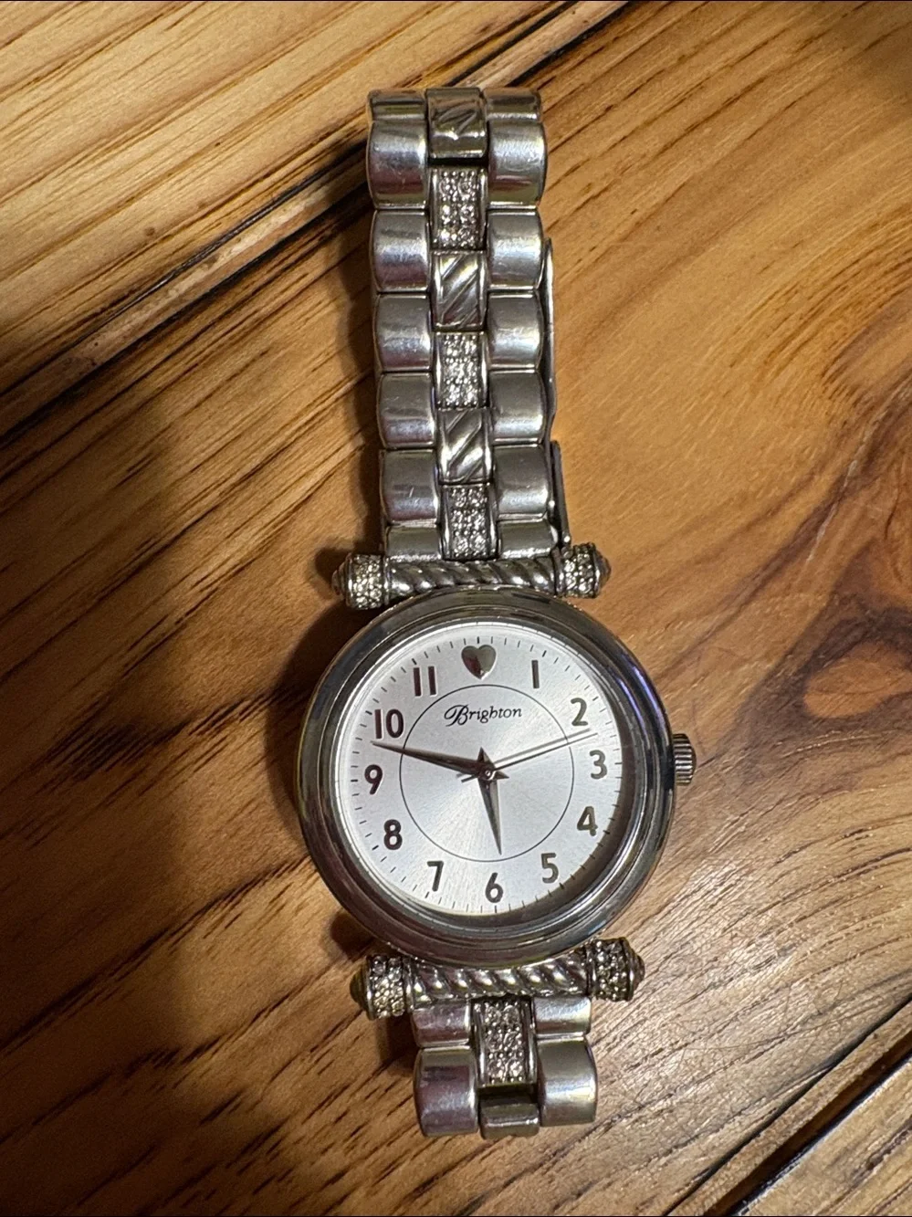 Brighton Silver-Tone Heart Accent Women's Watch